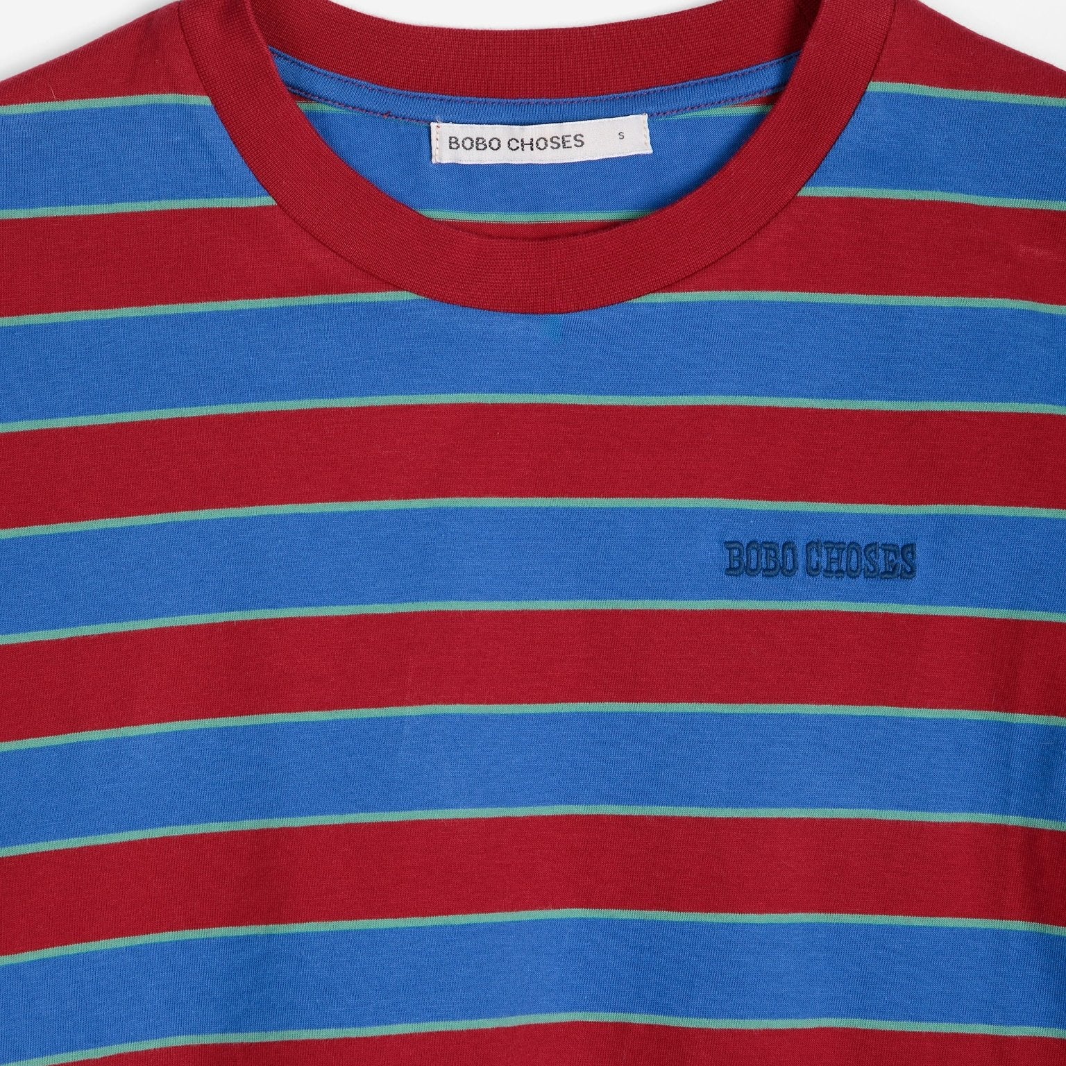 Bobo Choses Striped Cropped T-Shirt Red / Blue / Green - Steranko Clothing Manchester