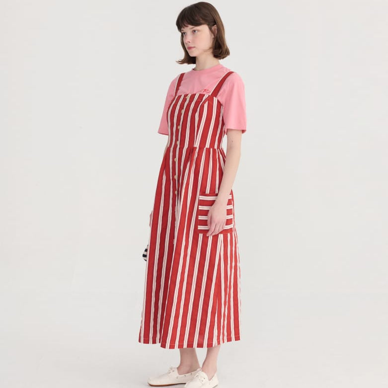 Bobo Choses Striped Evasé Strap Dress Red / White - Steranko Clothing Manchester