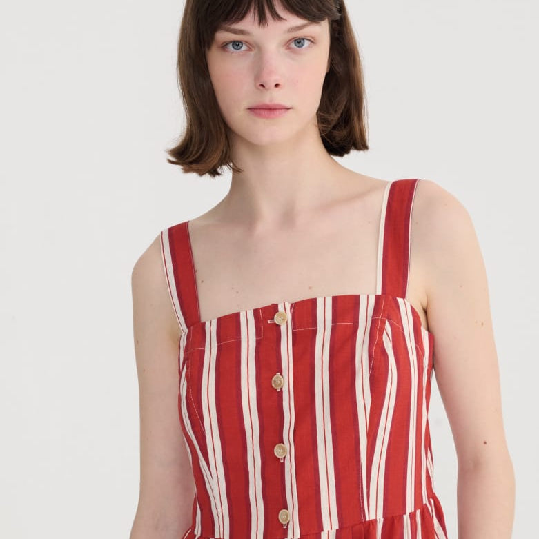 Bobo Choses Striped Evasé Strap Dress Red / White - Steranko Clothing Manchester