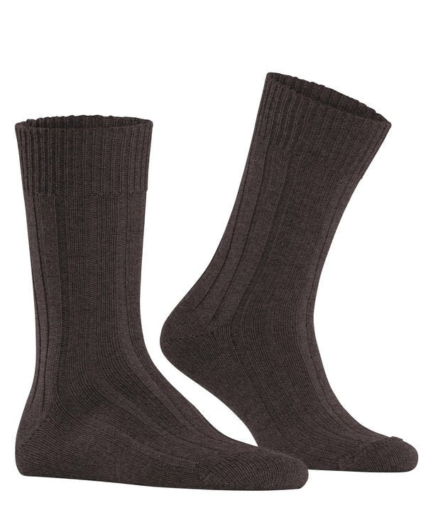Burlington Dover Sock Brown Melange - Steranko Clothing Manchester