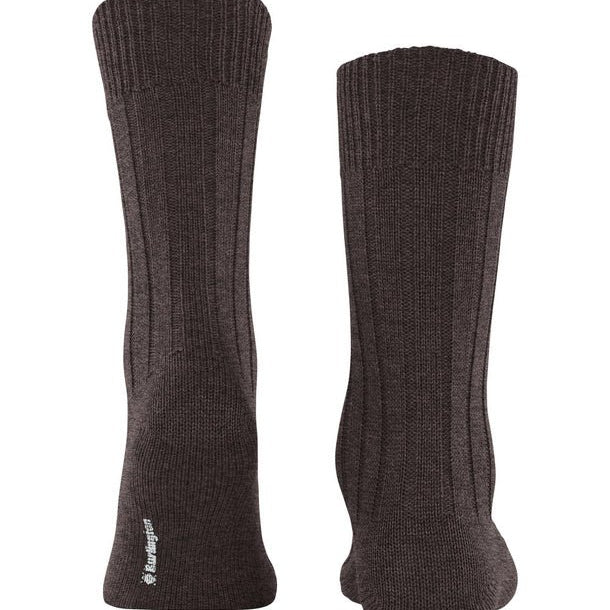 Burlington Dover Sock Brown Melange - Steranko Clothing Manchester