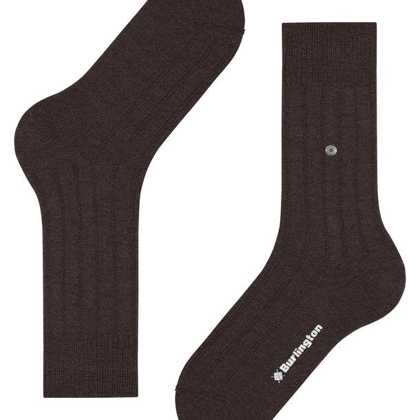Burlington Dover Sock Brown Melange - Steranko Clothing Manchester