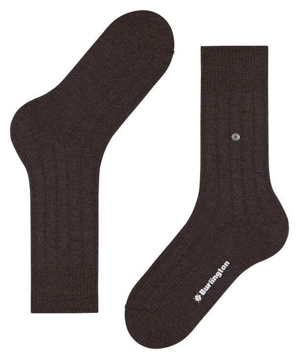 Burlington Dover Sock Brown Melange - Steranko Clothing Manchester