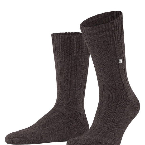 Burlington Dover Sock Brown Melange - Steranko Clothing Manchester