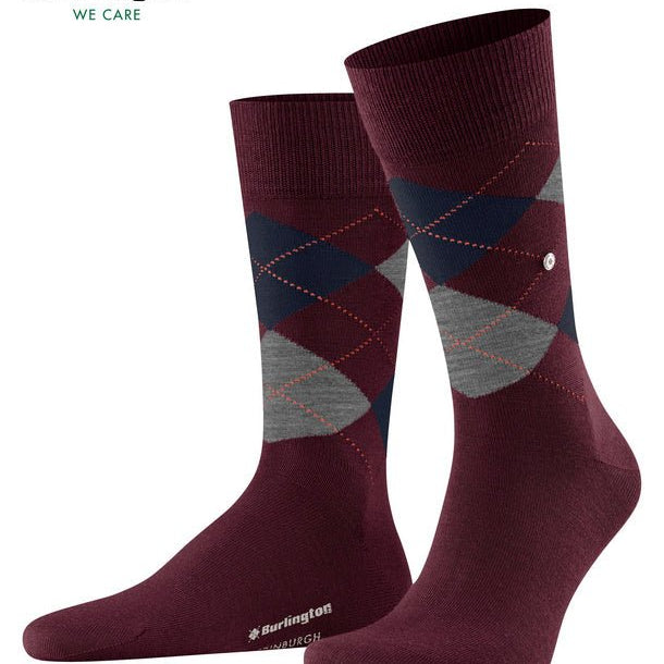 Burlington Edinburgh Socks Claret - Steranko Clothing Manchester