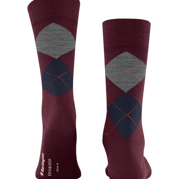 Burlington Edinburgh Socks Claret - Steranko Clothing Manchester
