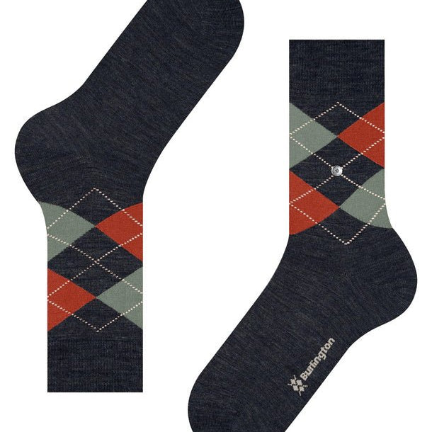 Burlington Edinburgh Socks Jeans Melange - Steranko Clothing Manchester