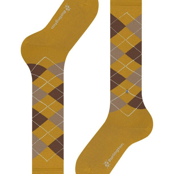 Burlington Marylebone Argyle Knee - High Socks Curry - Steranko Clothing Manchester