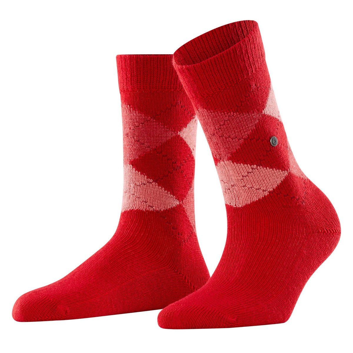 Burlington Whitby Argyle Socks Vermillion Red - Steranko Clothing Manchester