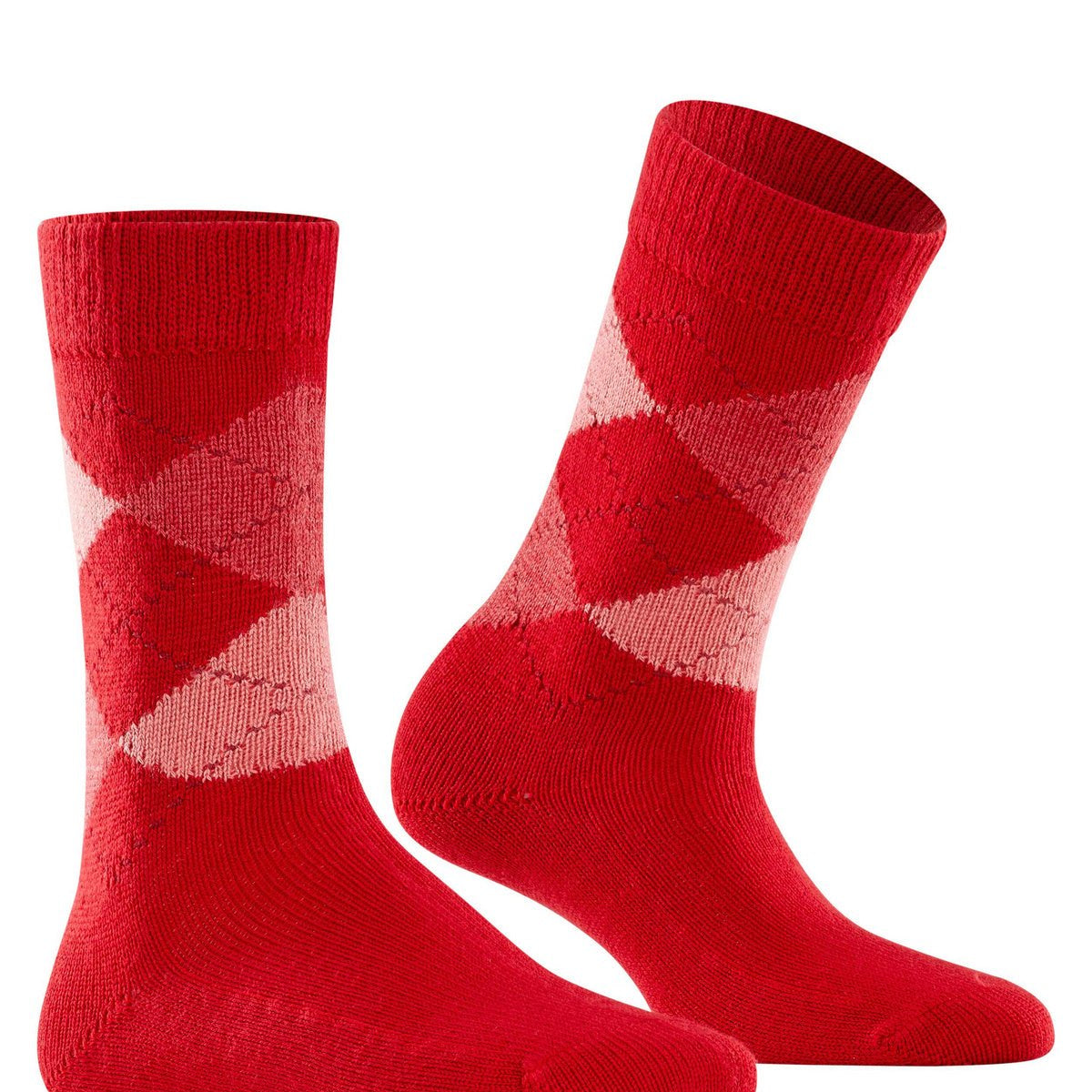Burlington Whitby Argyle Socks Vermillion Red - Steranko Clothing Manchester