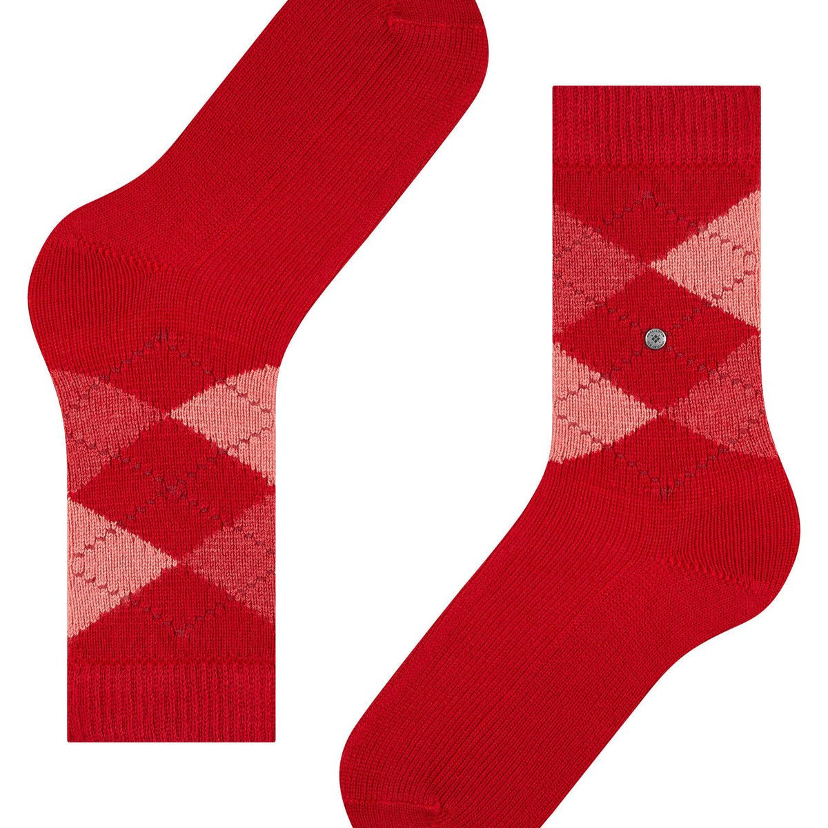 Burlington Whitby Argyle Socks Vermillion Red - Steranko Clothing Manchester