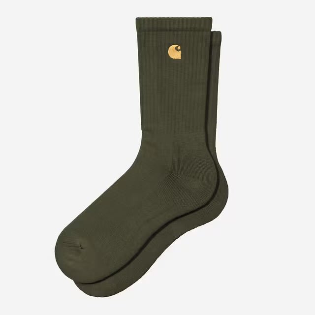 Carhartt Chase Socks Olive / Gold - Steranko Clothing Manchester