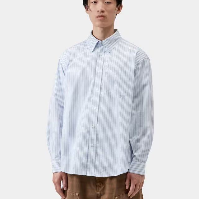 Carhartt Keene Shirt Keen Stripe / White - Steranko Clothing Manchester