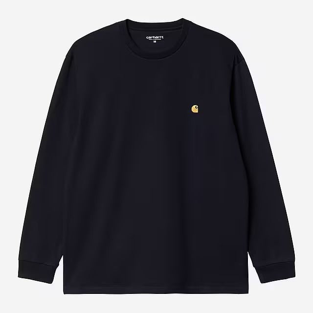 Carhartt L/S Chase T-shirt Dark Navy/Gold - Steranko Clothing Manchester