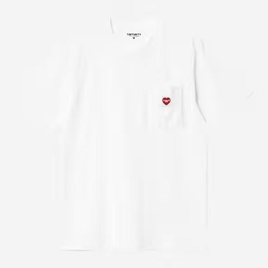 Carhartt Pocket T-Shirt White / Red - Steranko Clothing Manchester