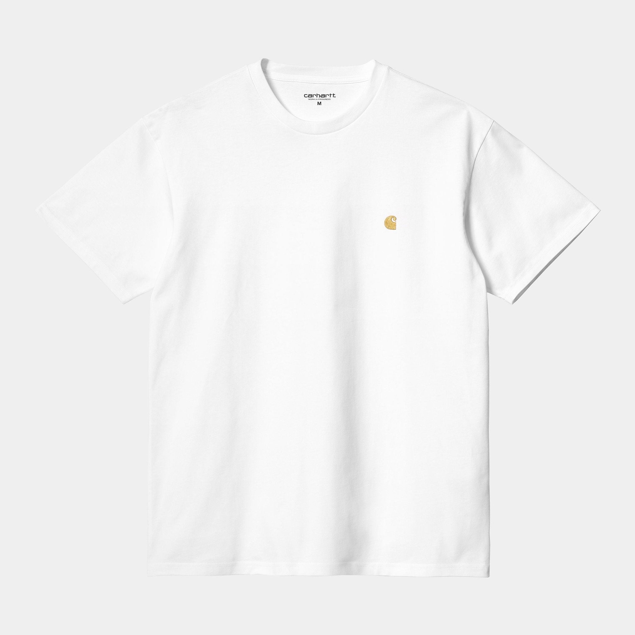 Carhartt S/S Chase T-Shirt White / Gold - Steranko Clothing Manchester