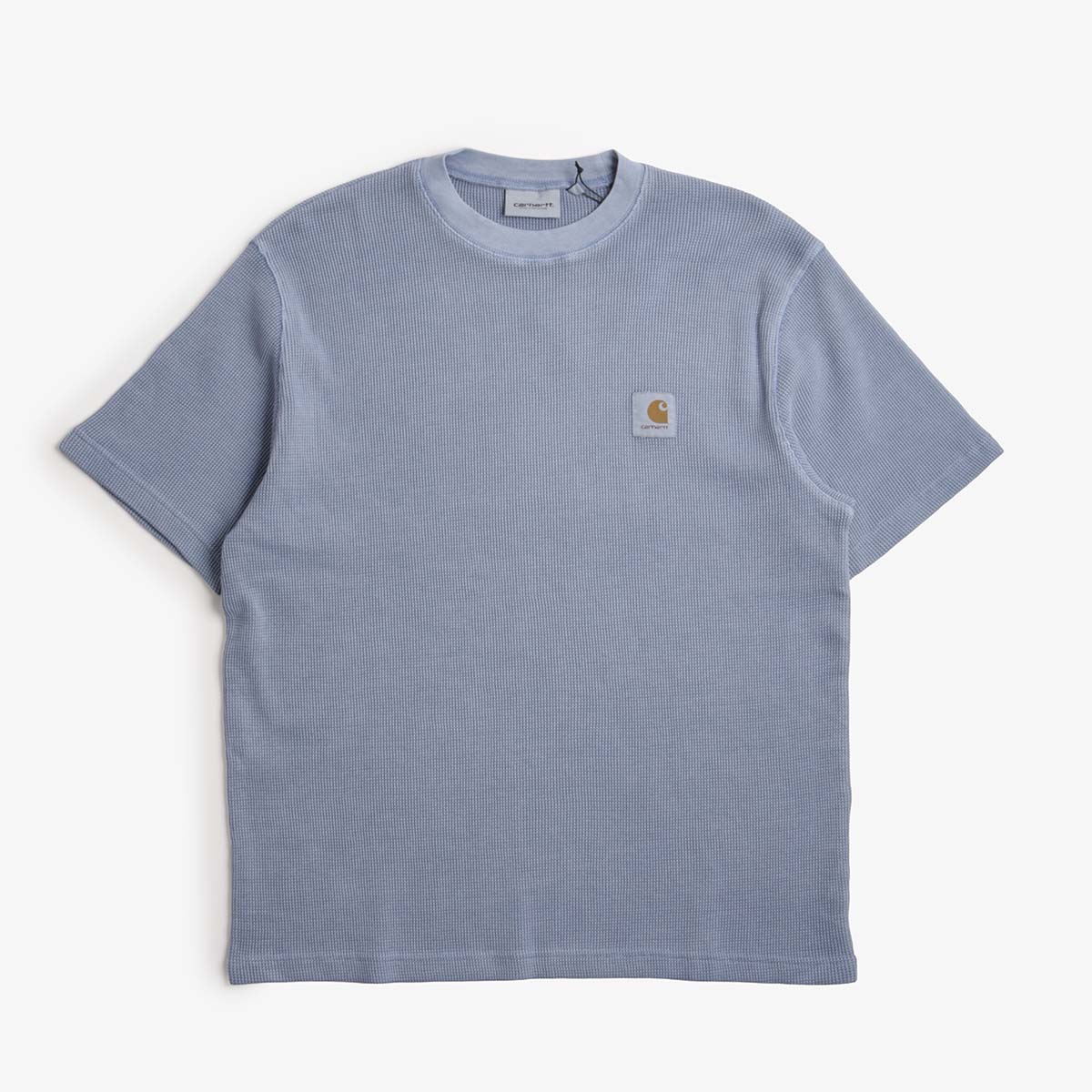 Carhartt S/S Nelson Waffle T-shirt Gentle Blue Garment Dyed - Steranko Clothing Manchester