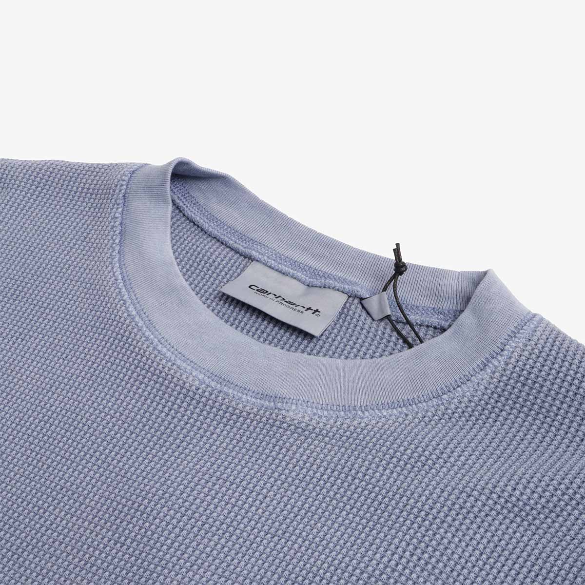 Carhartt S/S Nelson Waffle T-shirt Gentle Blue Garment Dyed - Steranko Clothing Manchester