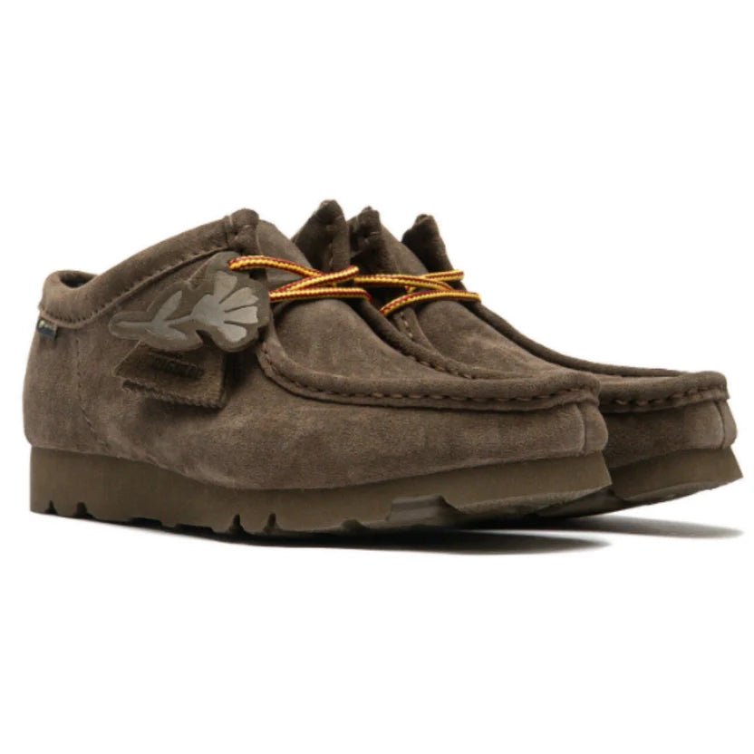 Clarks Originals Wallabee Gore-Tex Shoes Dark Olive Suede - Steranko Clothing Manchester
