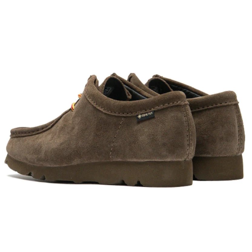 Clarks Originals Wallabee Gore-Tex Shoes Dark Olive Suede - Steranko Clothing Manchester