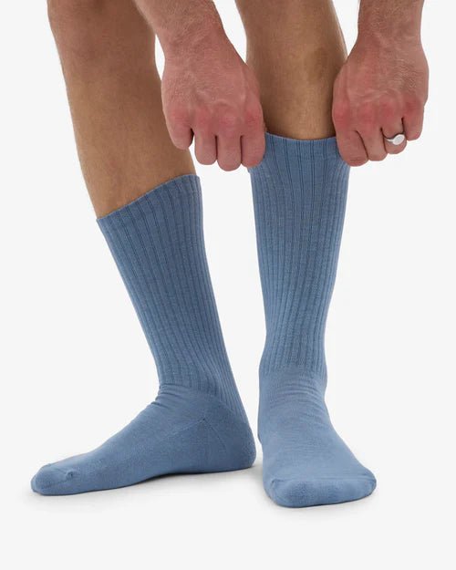 Colorful Standard Organic Active Sock Steel Blue - Steranko Clothing Manchester