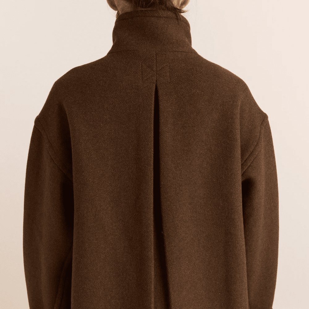 Damson Madder Agnes Wool Blend Coat Chocolate - Steranko Clothing Manchester