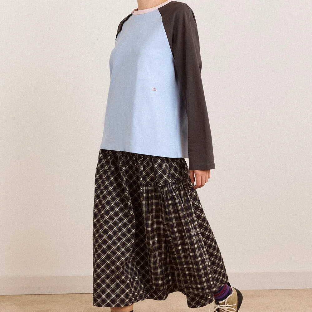 Damson Madder Berta Midi Skirt Lyra Check - Steranko Clothing Manchester