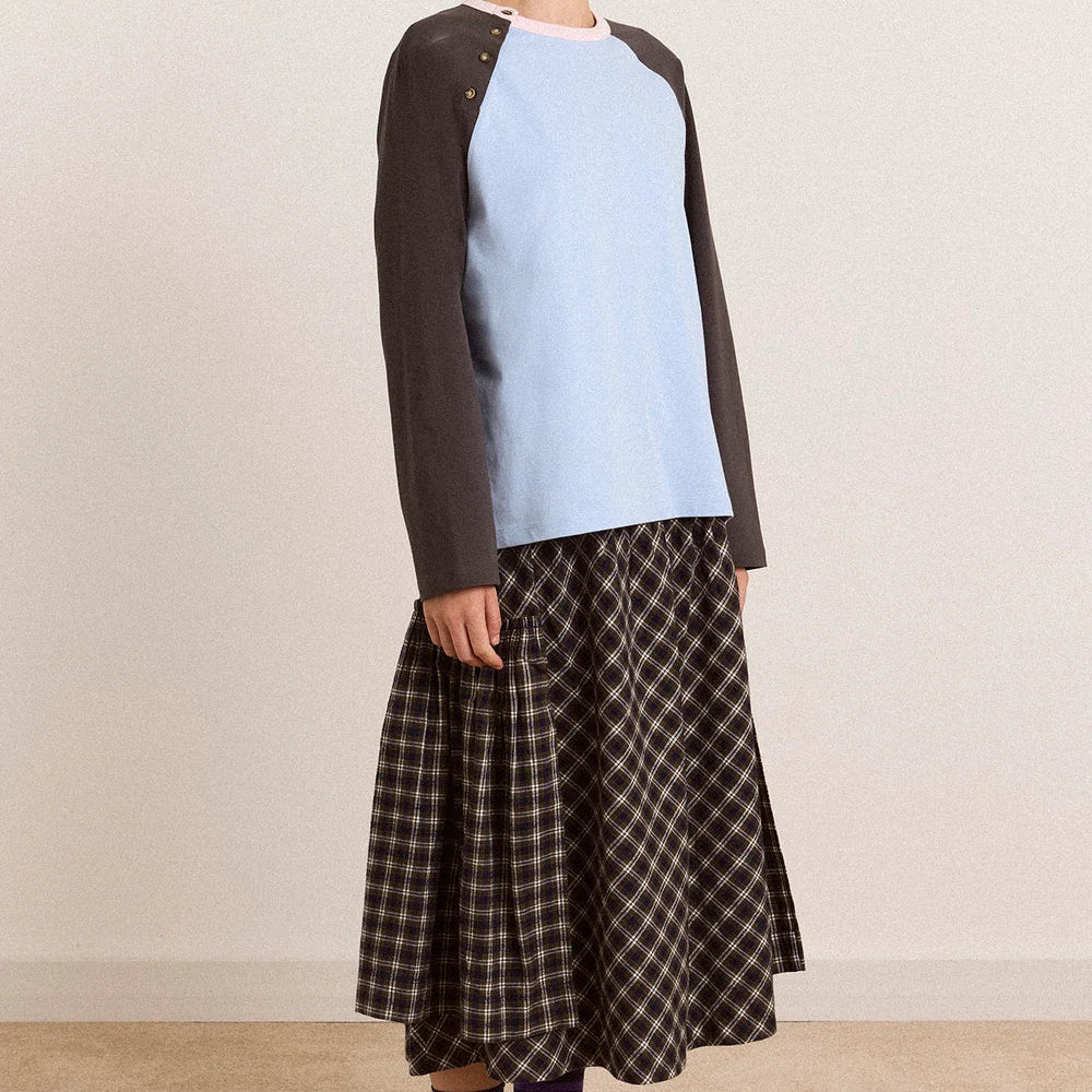 Damson Madder Berta Midi Skirt Lyra Check - Steranko Clothing Manchester
