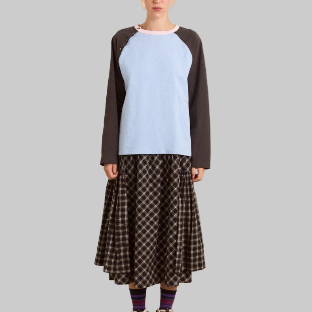 Damson Madder Berta Midi Skirt Lyra Check - Steranko Clothing Manchester