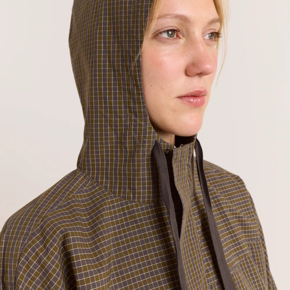 Damson Madder Blake Hooded Top Orion Check - Steranko Clothing Manchester