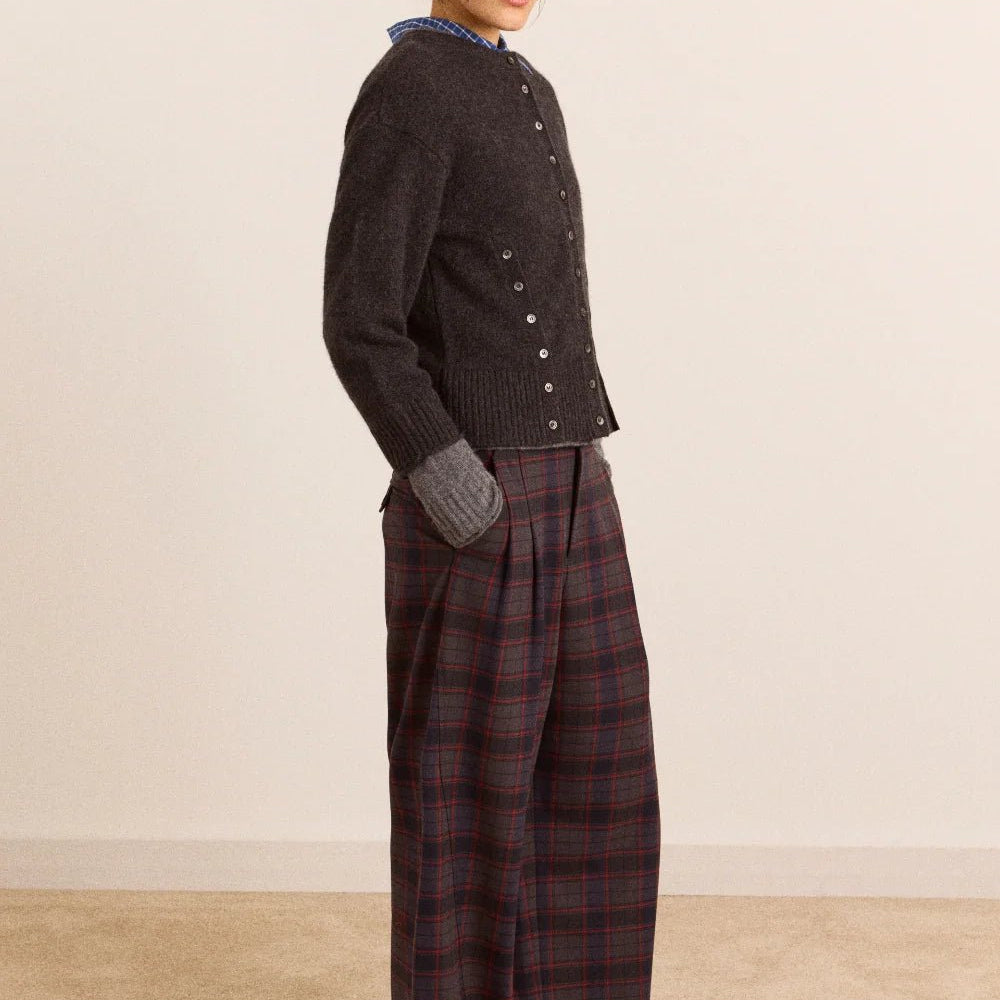 Damson Madder Haisley Trouser Sirius Check - Steranko Clothing Manchester