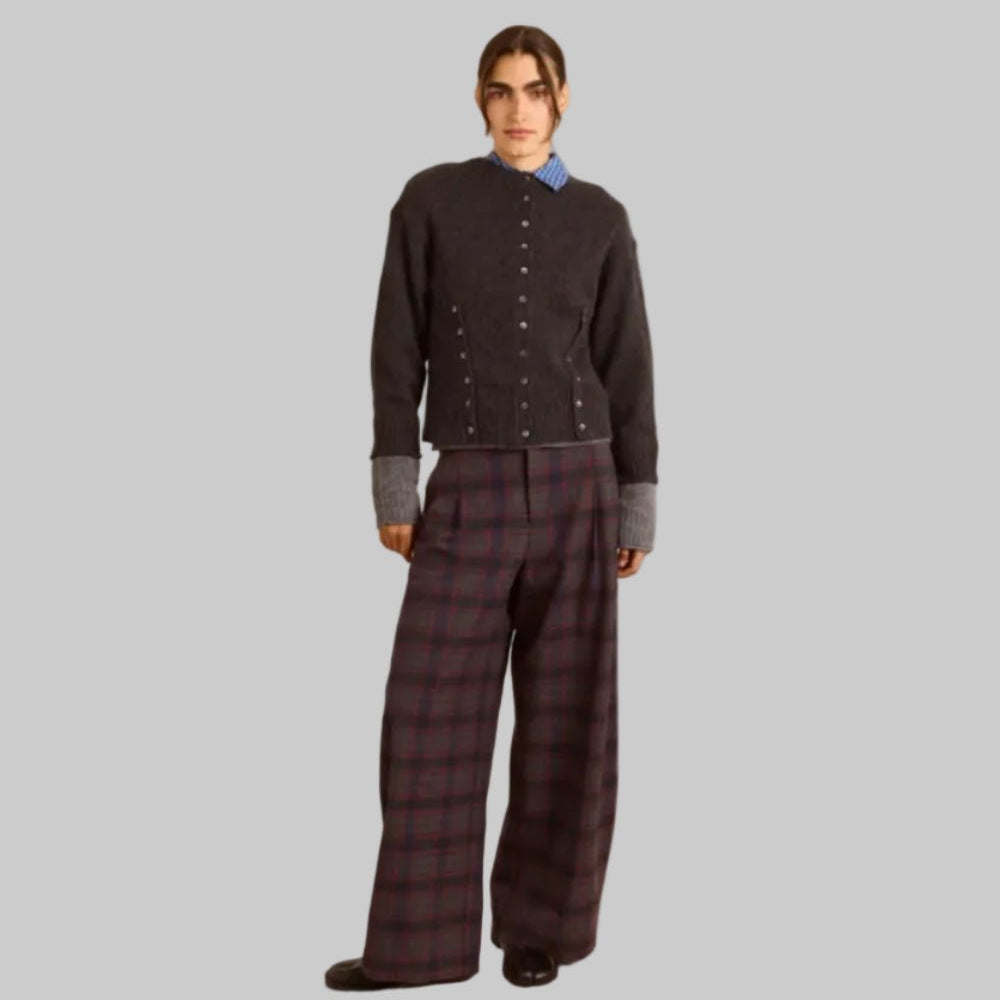 Damson Madder Haisley Trouser Sirius Check - Steranko Clothing Manchester