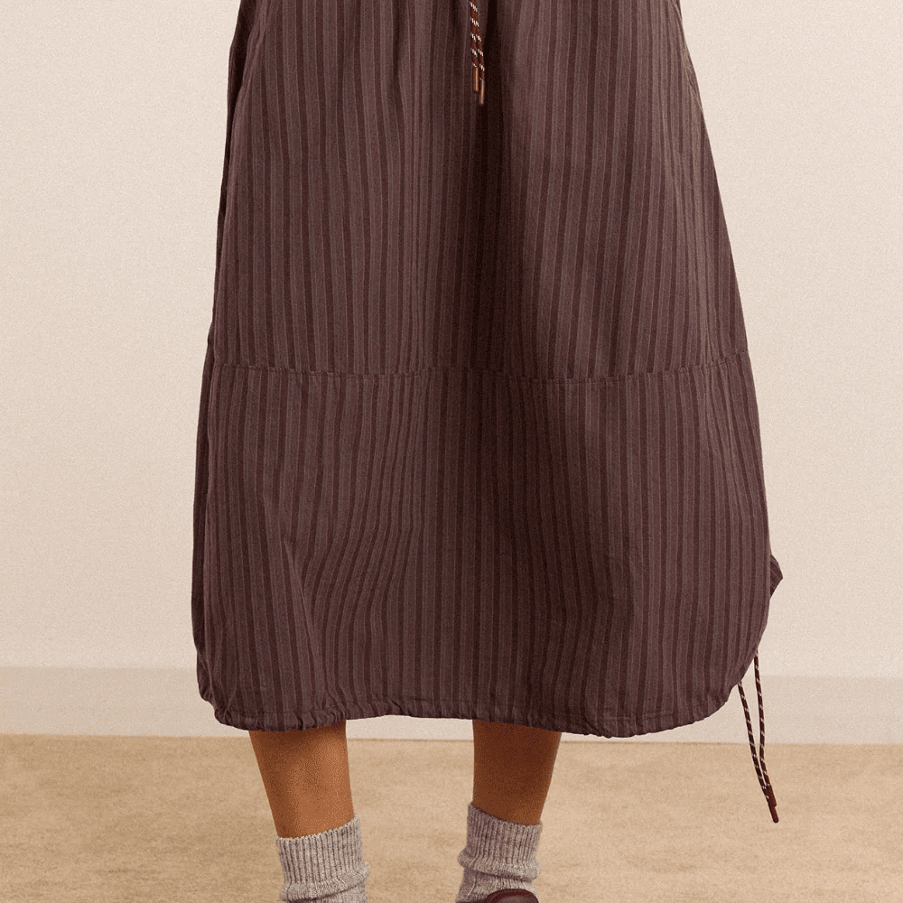 Damson Madder Lainey Skirt Merlot Stripe - Steranko Clothing Manchester