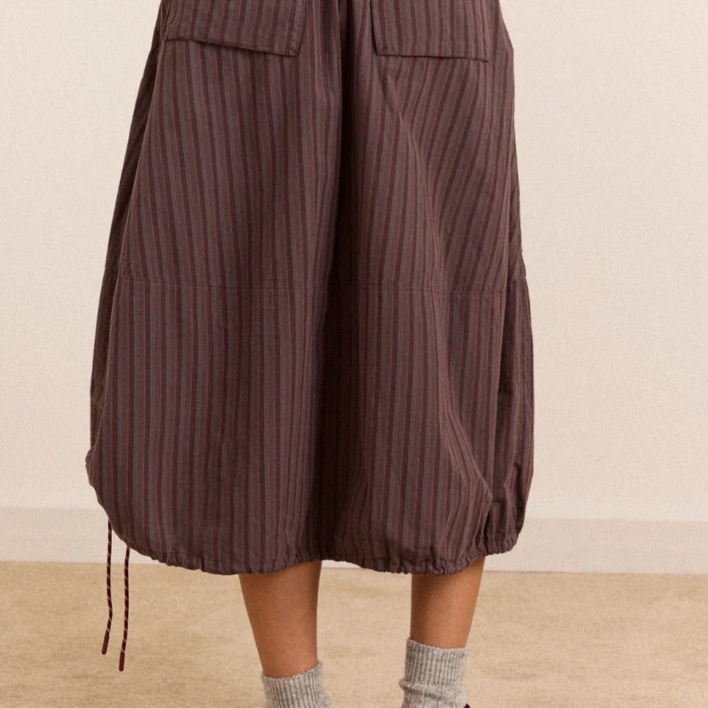 Damson Madder Lainey Skirt Merlot Stripe - Steranko Clothing Manchester