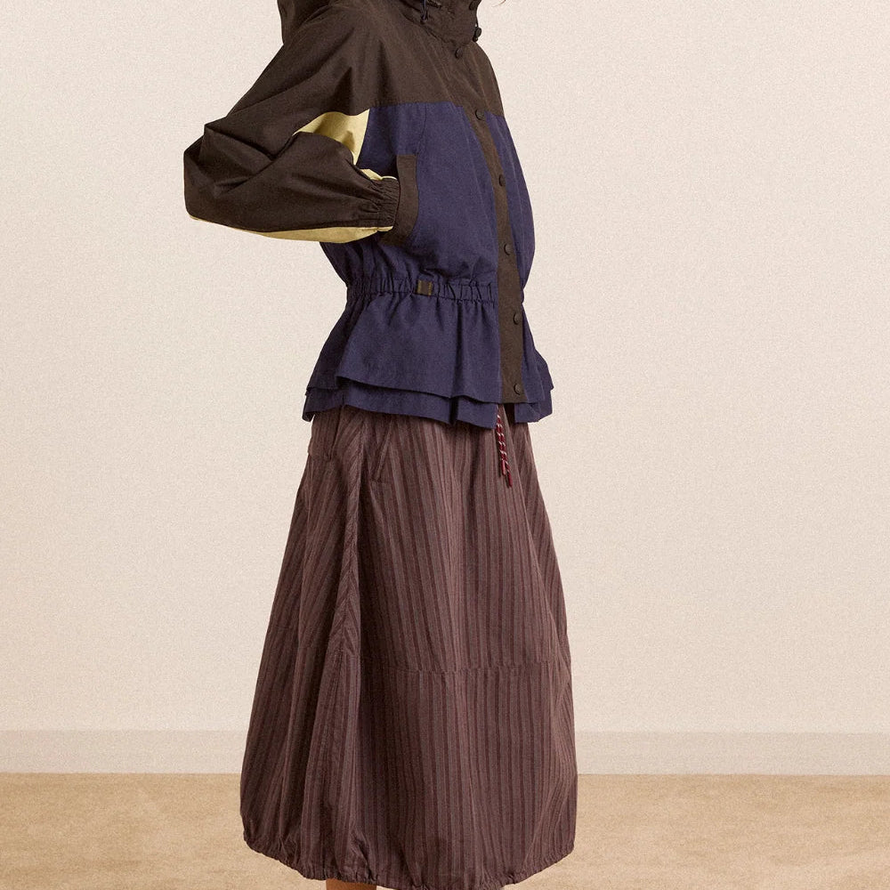 Damson Madder Lainey Skirt Merlot Stripe - Steranko Clothing Manchester