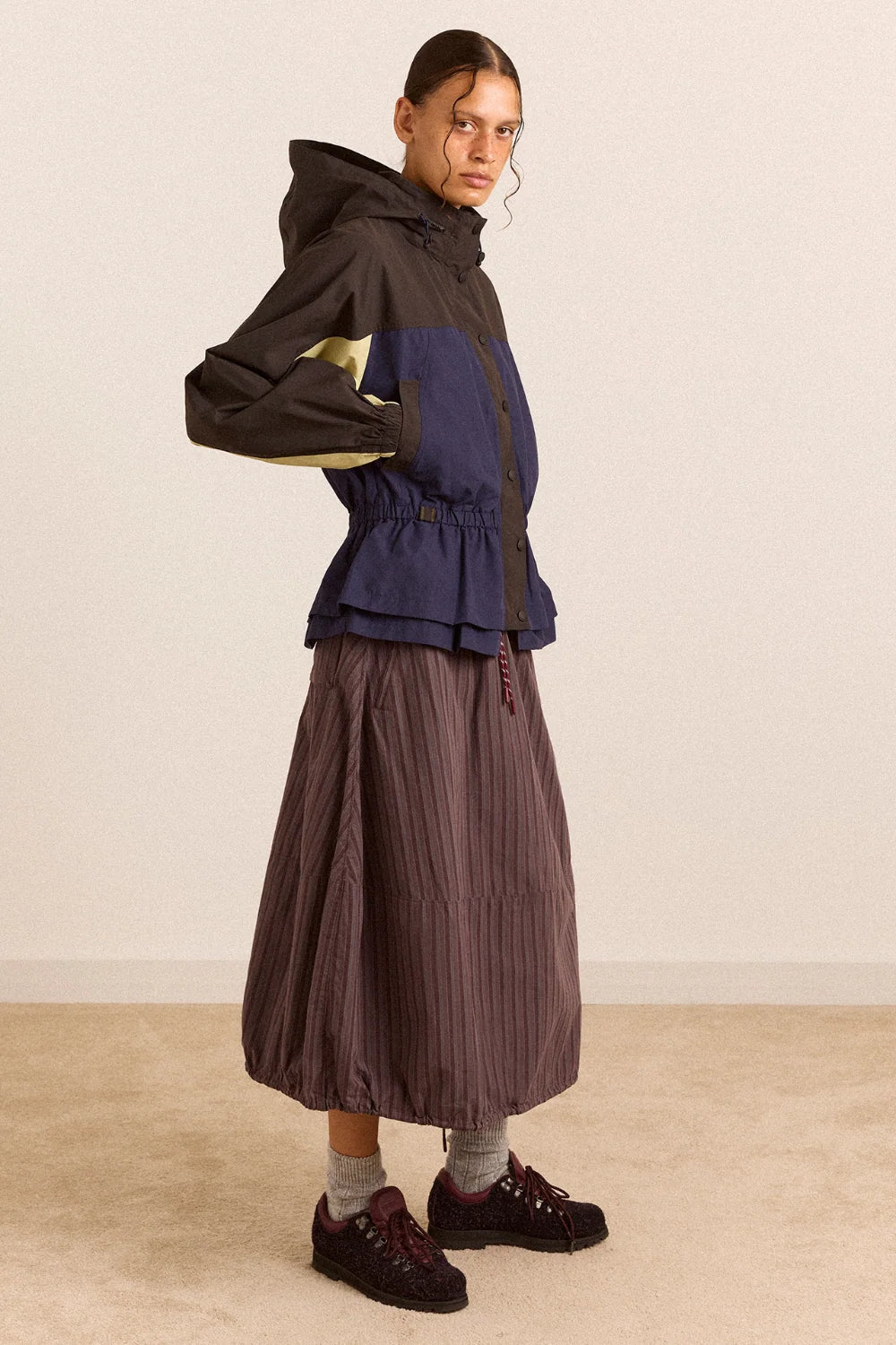 Damson Madder Lainey Skirt Merlot Stripe - Steranko Clothing Manchester