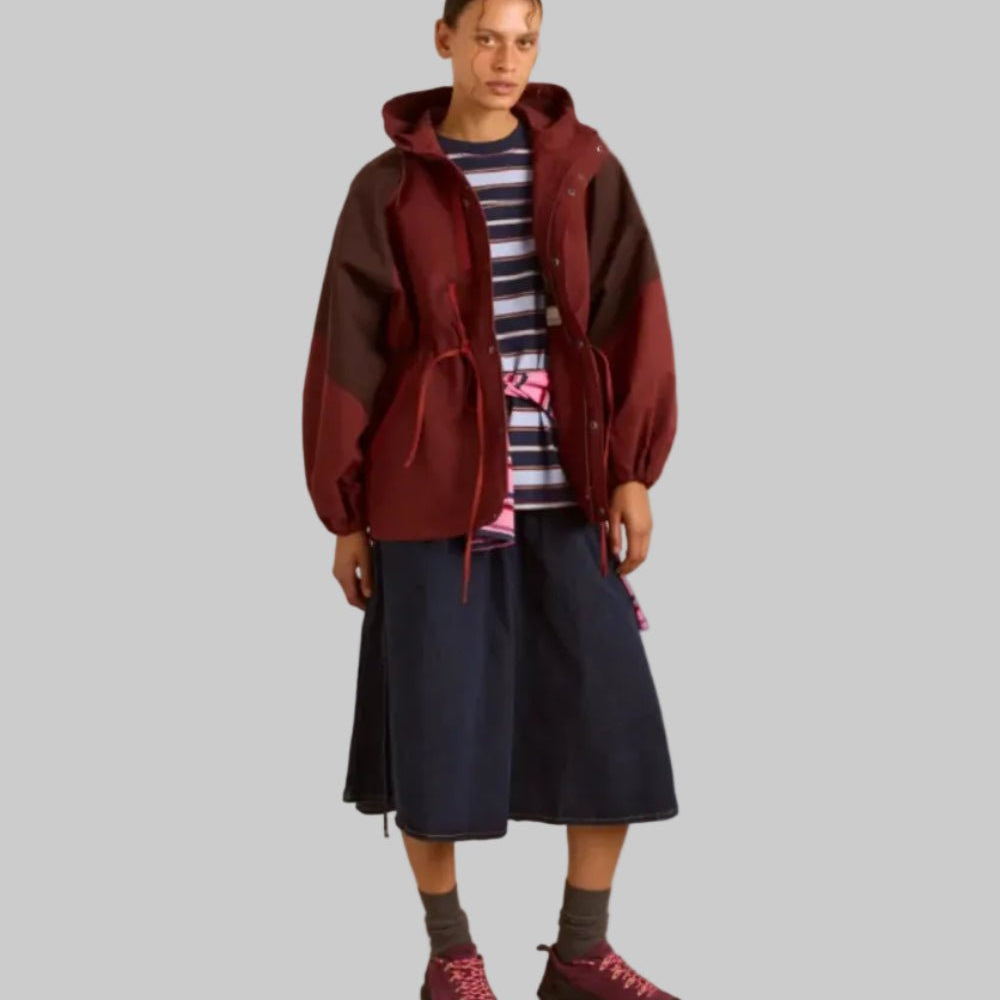 Damson Madder Liu Shower Proof Raincoat Burgundy - Steranko Clothing Manchester