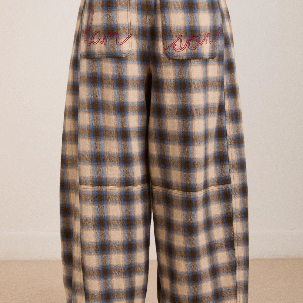Damson Madder Mara Trouser Blur Brushed Check - Steranko Clothing Manchester