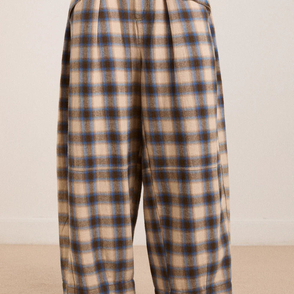 Damson Madder Mara Trouser Blur Brushed Check - Steranko Clothing Manchester