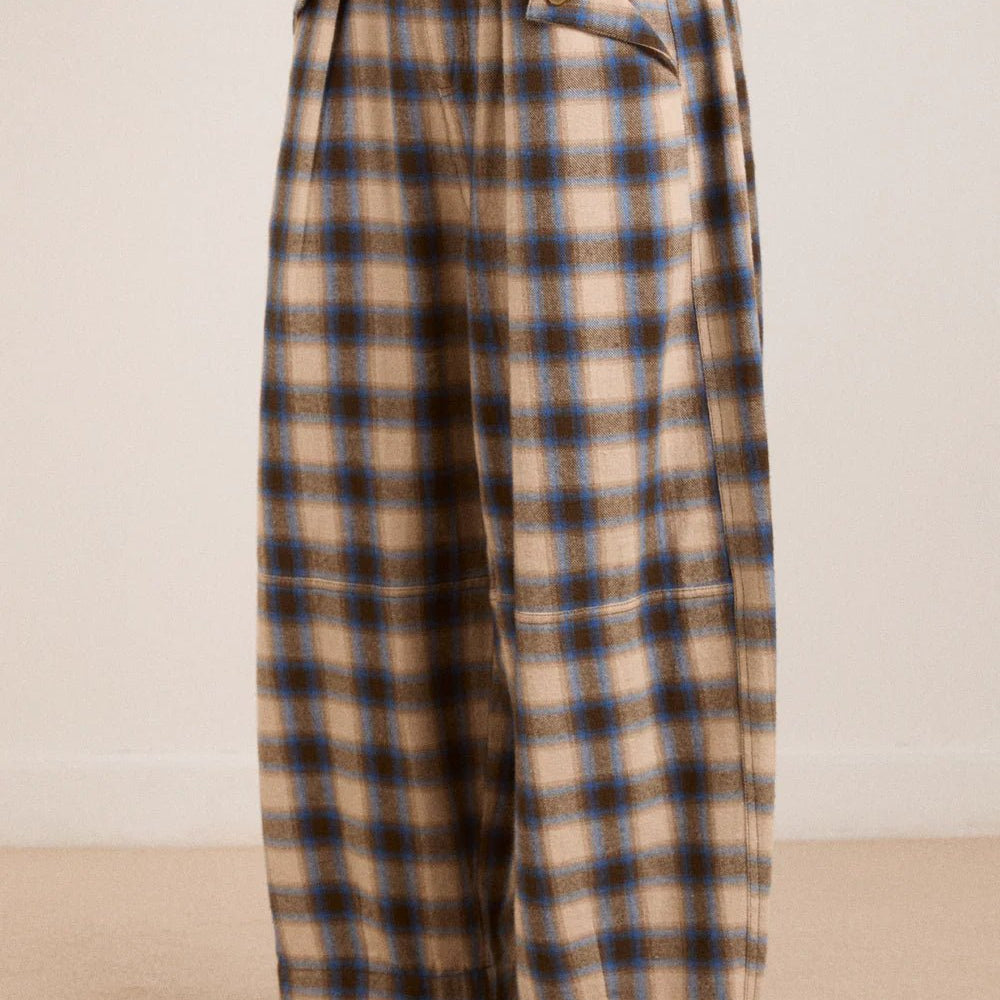 Damson Madder Mara Trouser Blur Brushed Check - Steranko Clothing Manchester