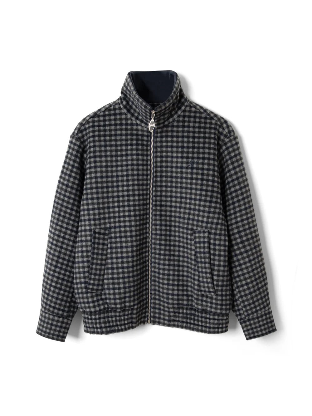 Damson Madder Pixie Wool Blend Bomber Willow Gingham - Steranko Clothing Manchester