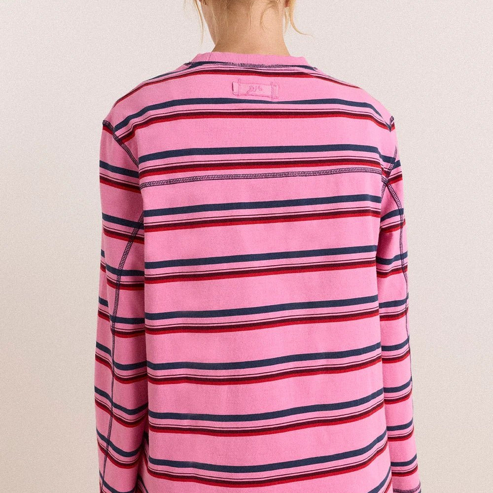 Damson Madder Samara Tee Pink Stripe - Steranko Clothing Manchester