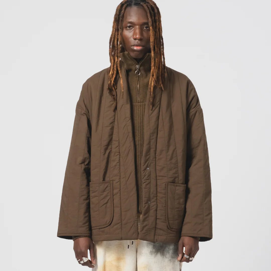 Eat Dust Unisex Edo Quilted Jacket Java Brown - Steranko Clothing Manchester