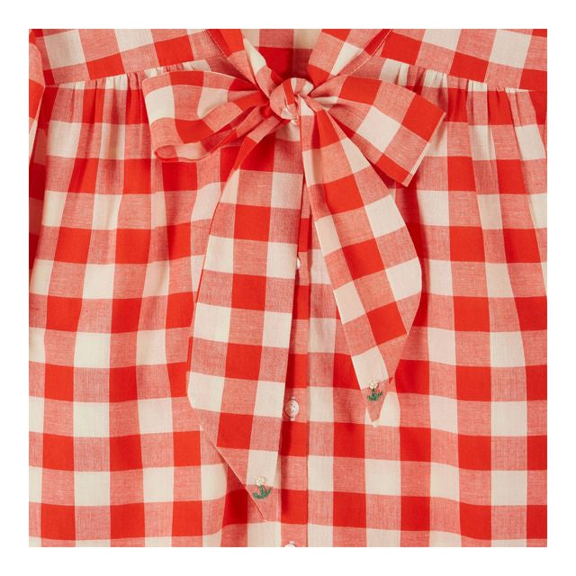 Emile & Ida Diva Blouse Red Gingham - Steranko Clothing Manchester