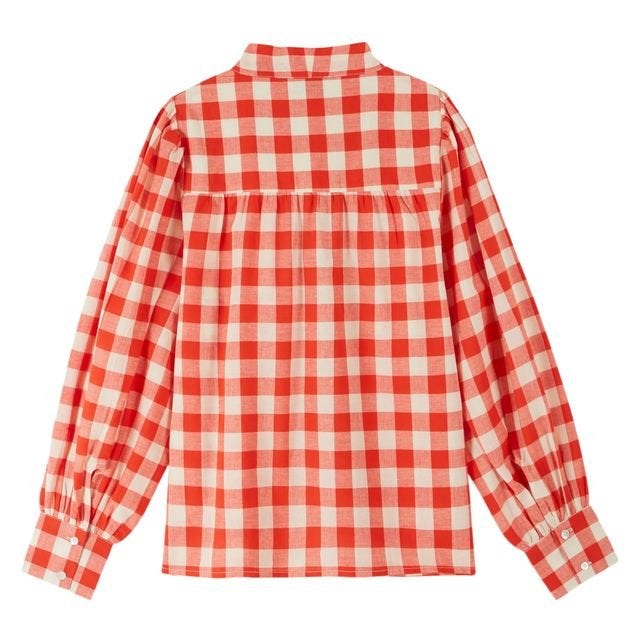 Emile & Ida Diva Blouse Red Gingham - Steranko Clothing Manchester