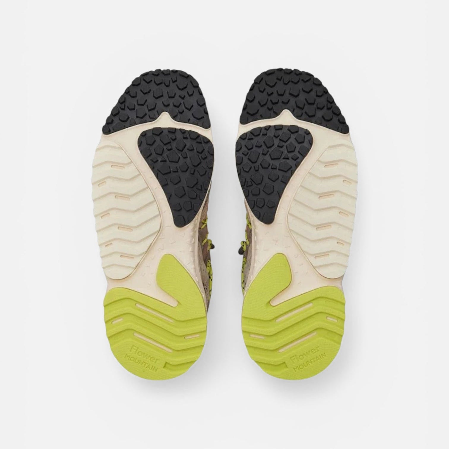 Flower Mountain Yamabushi Suede/Nylon Ripstop Taupe - Lime - Steranko Clothing Manchester