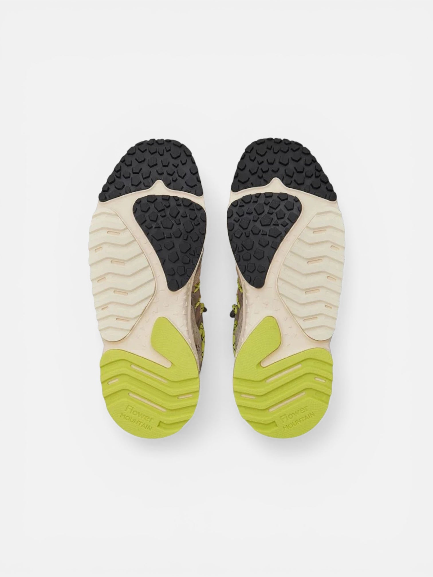 Flower Mountain Yamabushi Suede/Nylon Ripstop Taupe - Lime - Steranko Clothing Manchester