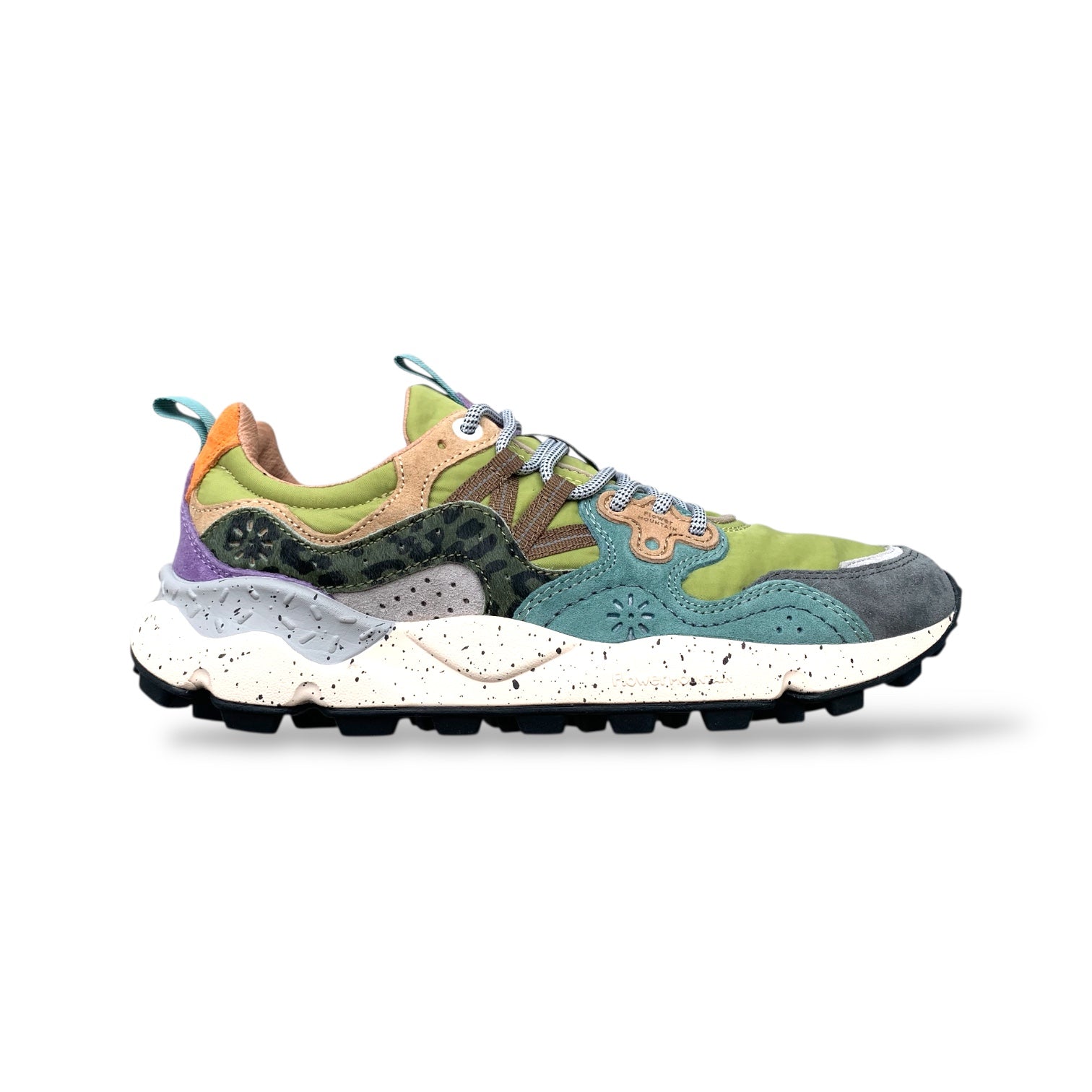 Flower Mountain Yamano 3 Suede / Pony Dark Grey/ Acid Green Bottle - Steranko Clothing Manchester