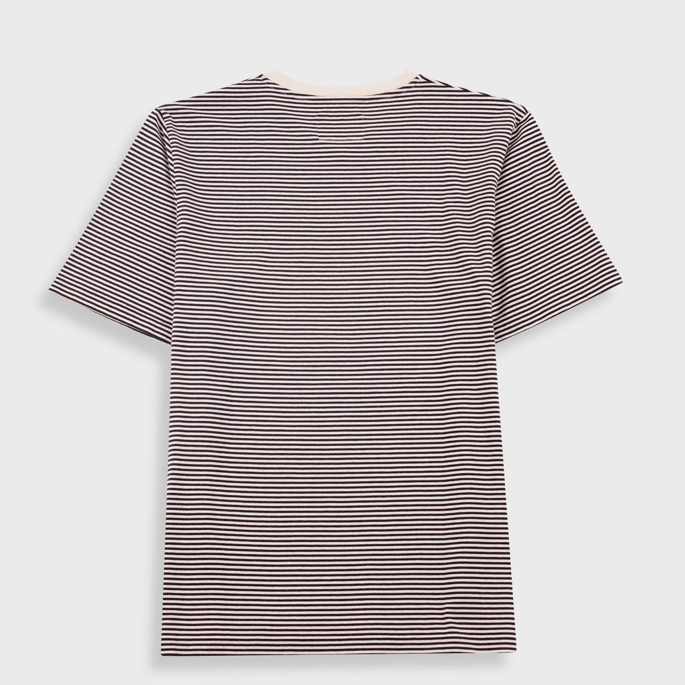 Folk 1x1 Stripe T-Shirt Espresso / Stone - Steranko Clothing Manchester