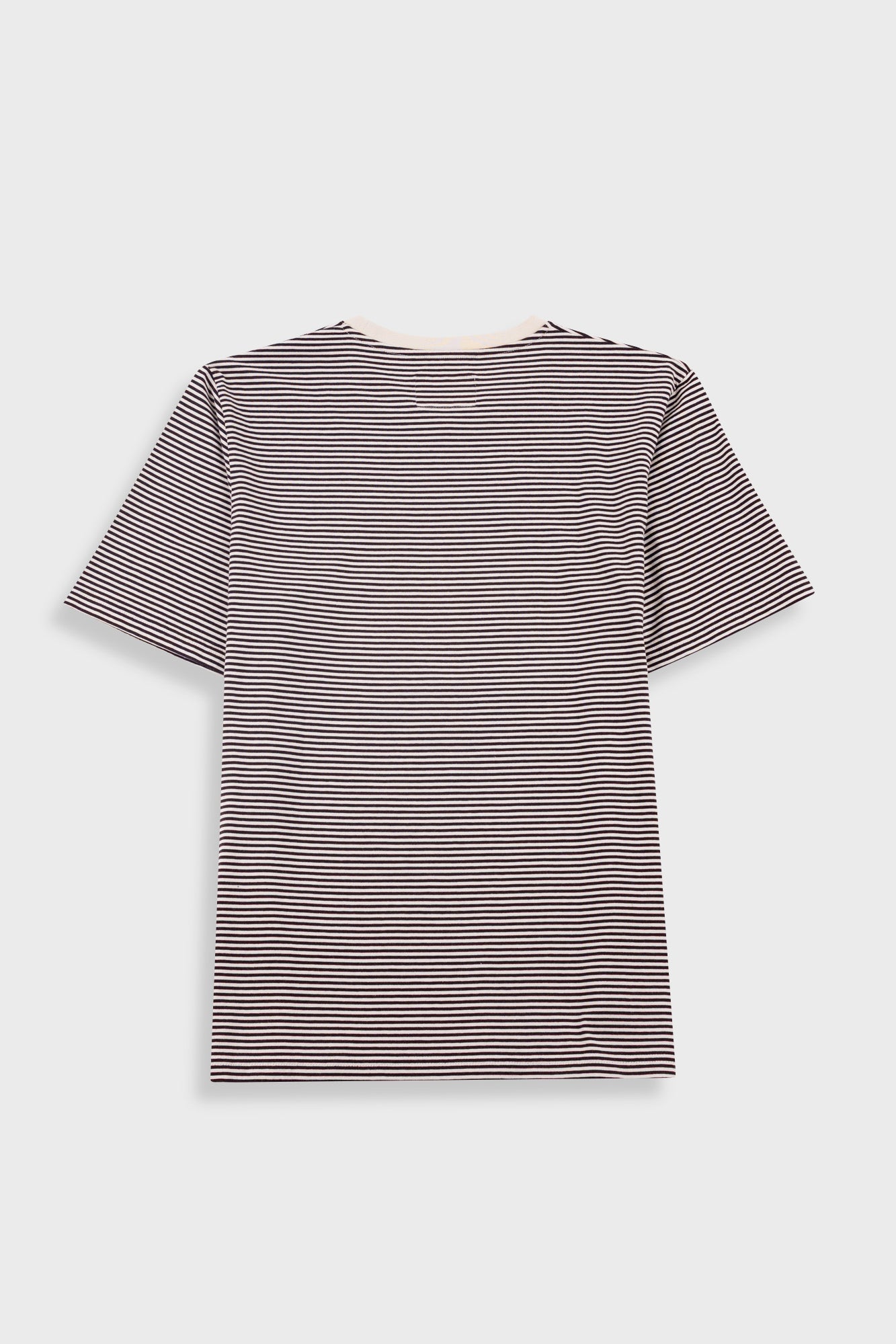 Folk 1x1 Stripe T-Shirt Espresso / Stone - Steranko Clothing Manchester